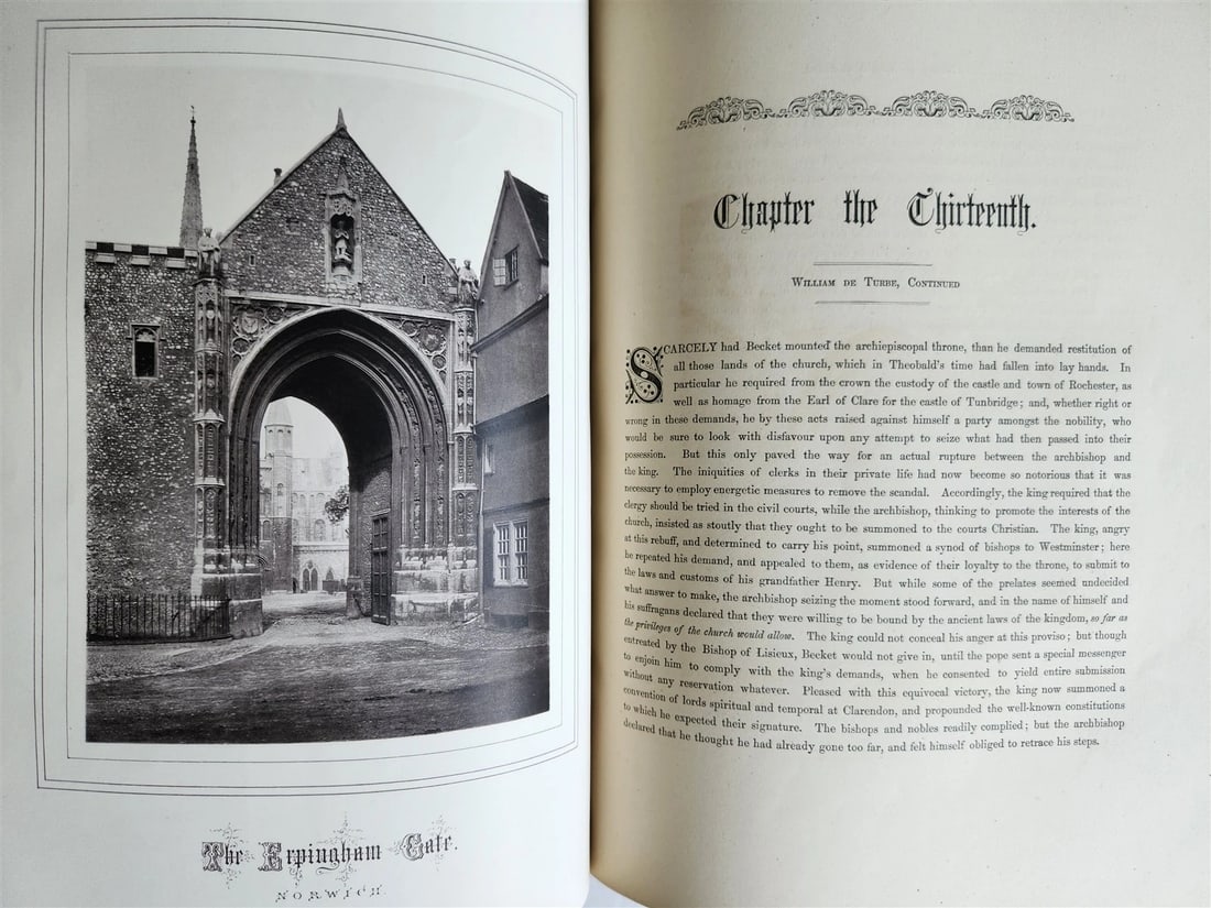 1876 ANCIENT SCULPTURES in ROOF of NORWICH CATHEDRAL antique ILLUSTRATED FOLIO - 14