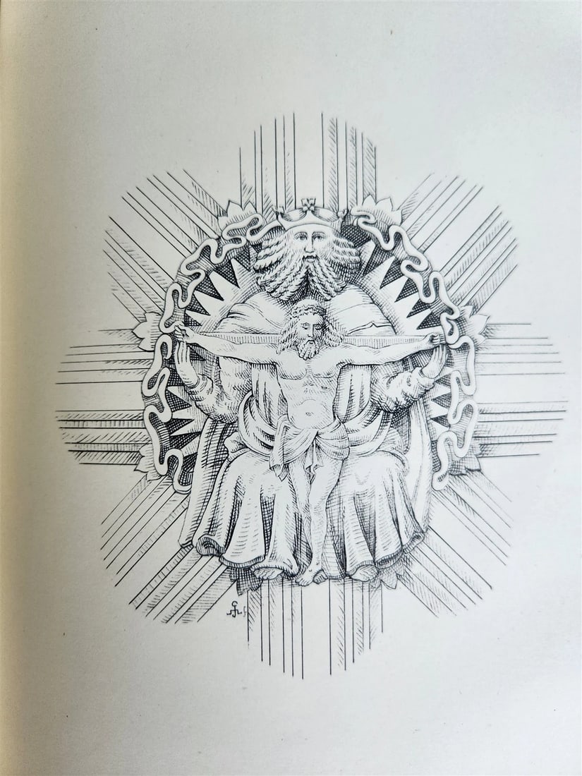 1876 ANCIENT SCULPTURES in ROOF of NORWICH CATHEDRAL antique ILLUSTRATED FOLIO - 17