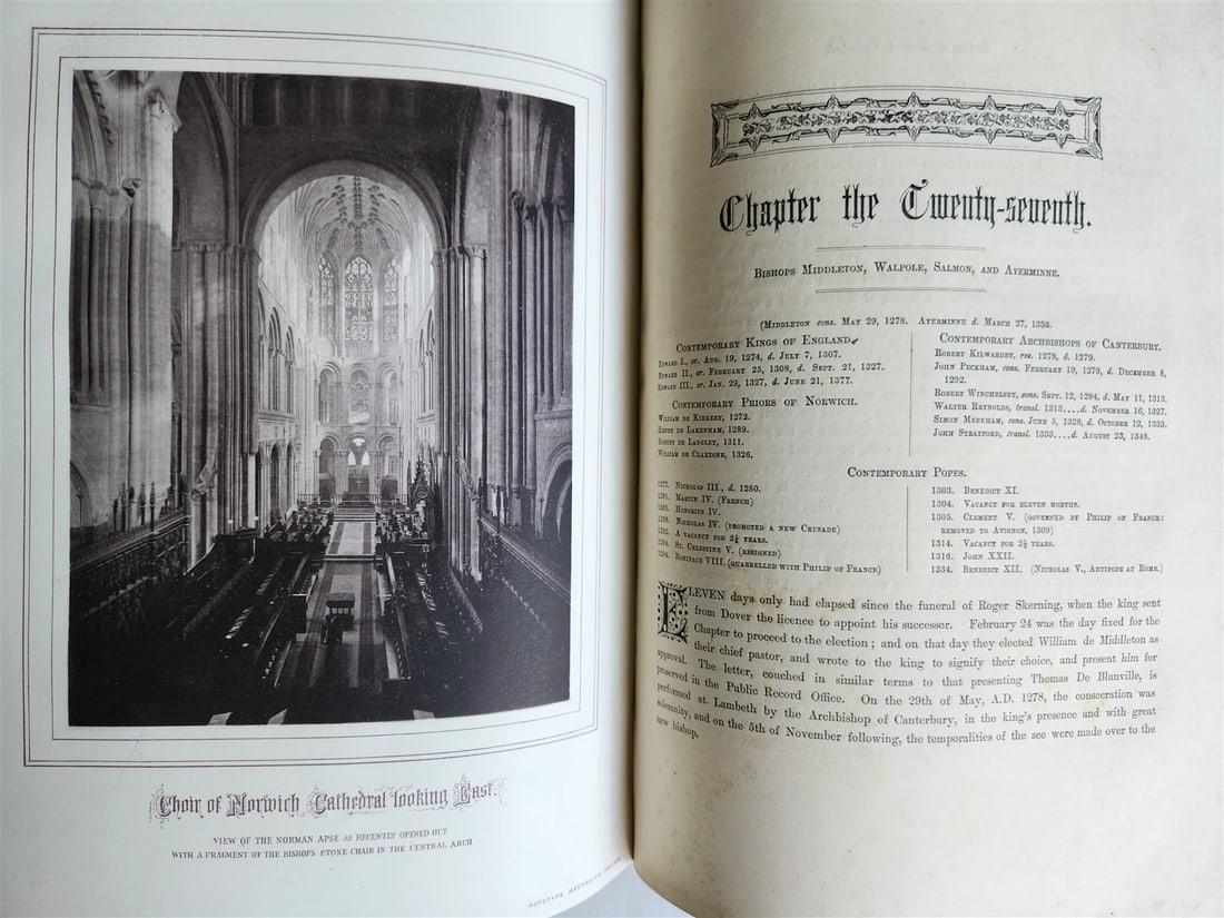 1876 ANCIENT SCULPTURES in ROOF of NORWICH CATHEDRAL antique ILLUSTRATED FOLIO - 18