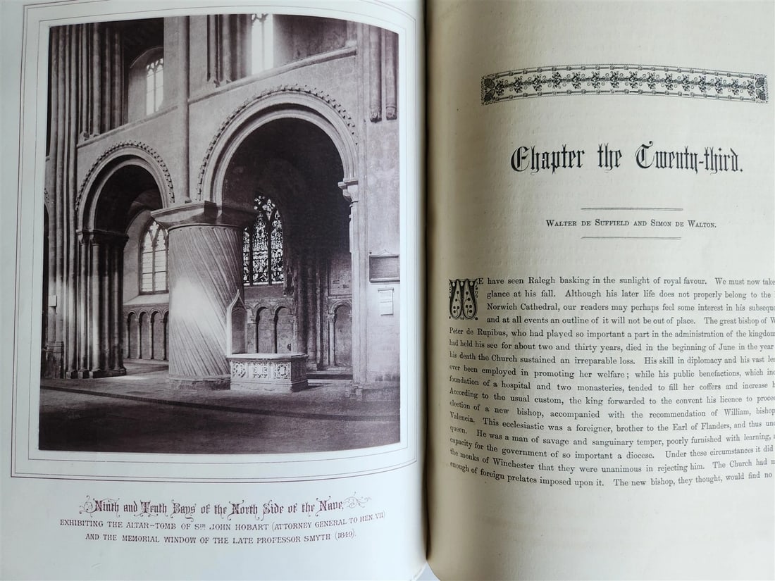 1876 ANCIENT SCULPTURES in ROOF of NORWICH CATHEDRAL antique ILLUSTRATED FOLIO - 20
