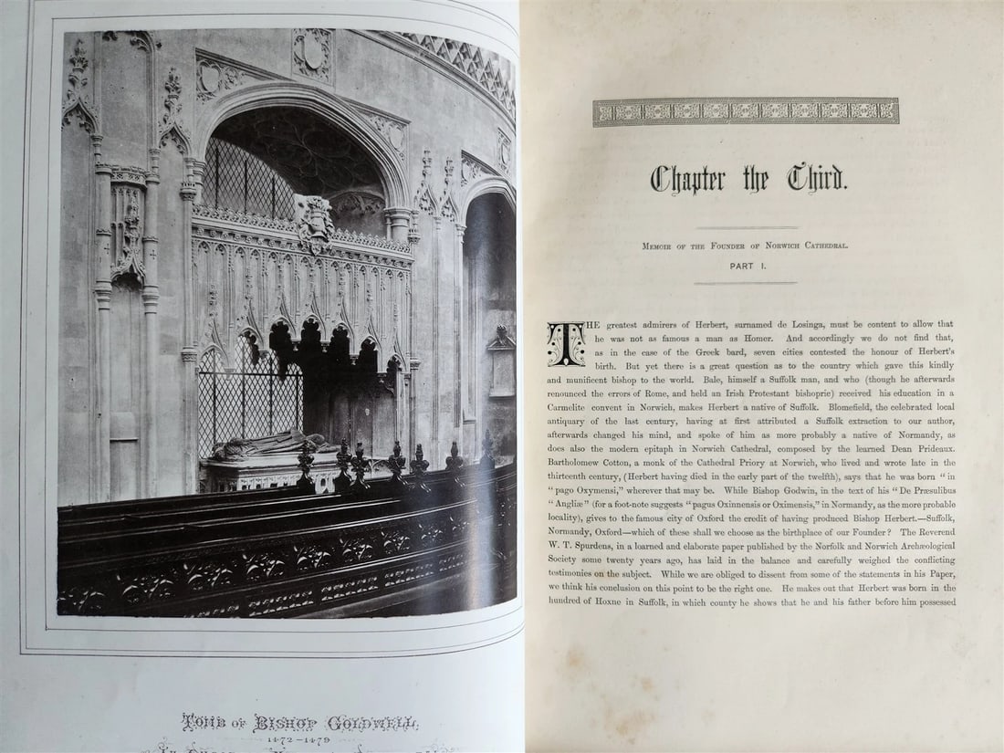 1876 ANCIENT SCULPTURES in ROOF of NORWICH CATHEDRAL antique ILLUSTRATED FOLIO - 5