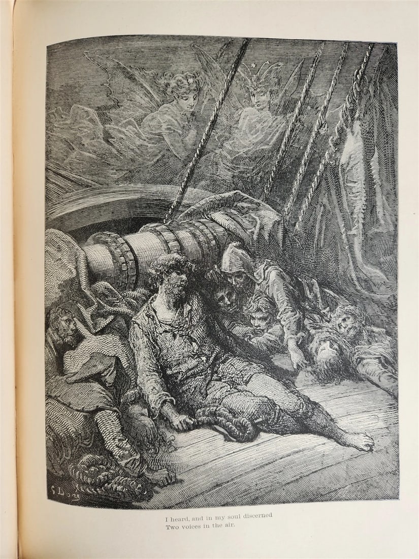 1889 THE RIME of ANCIENT MARINER ILLUSTRATED by GUSTAVE DORE antique in ENGLISH - 13