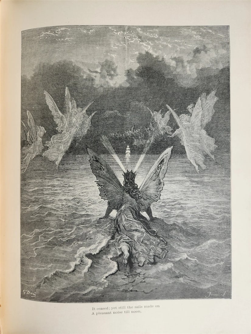 1889 THE RIME of ANCIENT MARINER ILLUSTRATED by GUSTAVE DORE antique in ENGLISH - 14