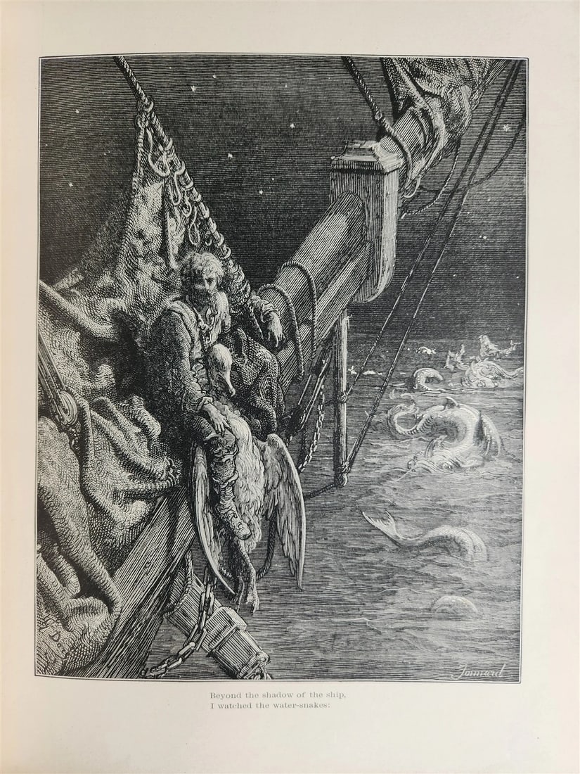 1889 THE RIME of ANCIENT MARINER ILLUSTRATED by GUSTAVE DORE antique in ENGLISH - 15