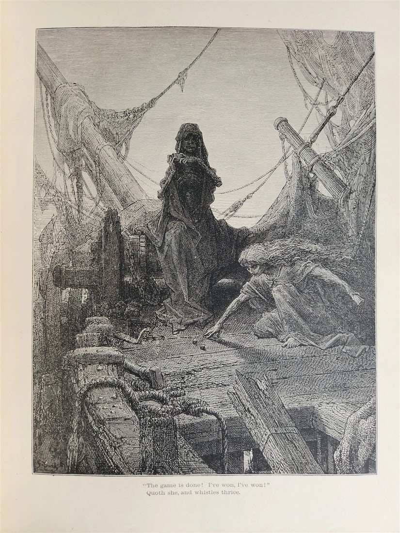 1889 THE RIME of ANCIENT MARINER ILLUSTRATED by GUSTAVE DORE antique in ENGLISH - 18