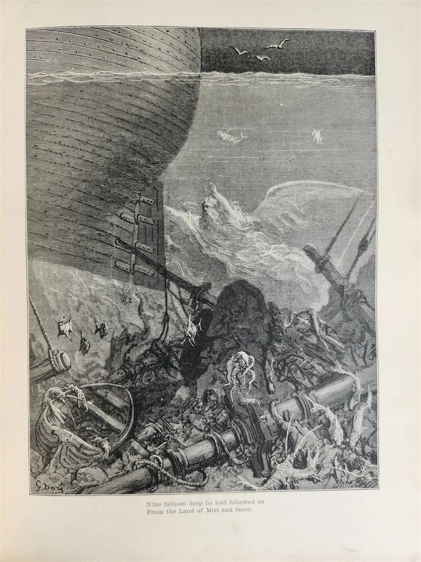 1889 THE RIME of ANCIENT MARINER ILLUSTRATED by GUSTAVE DORE antique in ENGLISH - 20