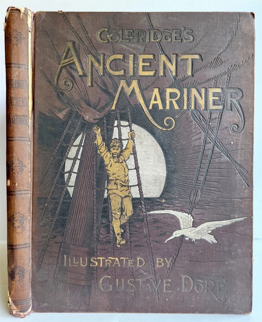 1889 THE RIME of ANCIENT MARINER ILLUSTRATED by GUSTAVE DORE antique in ENGLISH - 2