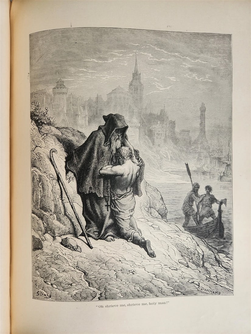 1889 THE RIME of ANCIENT MARINER ILLUSTRATED by GUSTAVE DORE antique in ENGLISH - 6