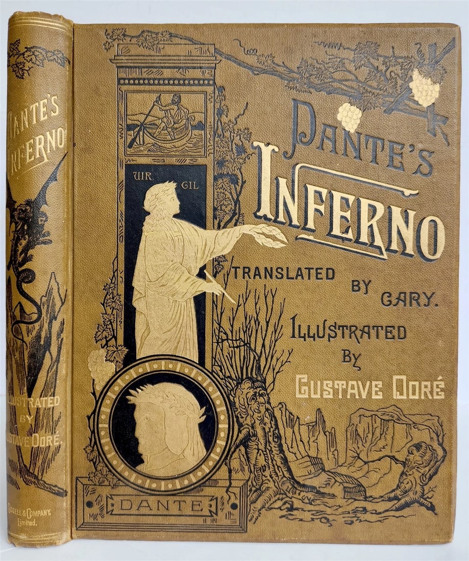 1880s DANTE'S INFERNO BEAUTIFULLY ILLUSTRATED by GUSTAVE DORE antique FOLIO (1 of 20)