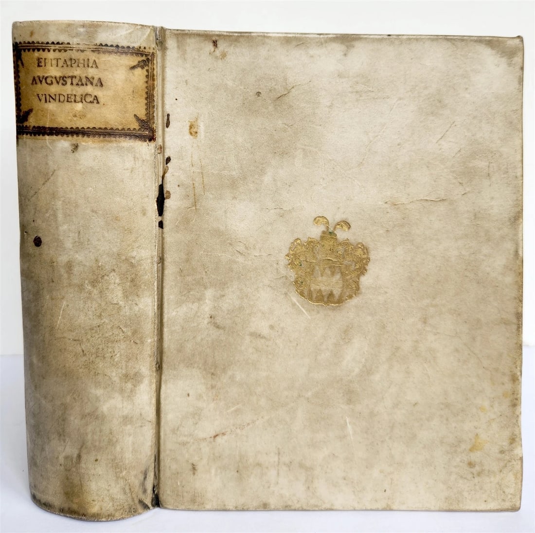1624 FUNERAL INSCRIPTIONS - EPITAPHS in AUGSBURG GERMANY antique VELLUM BINDING - 2