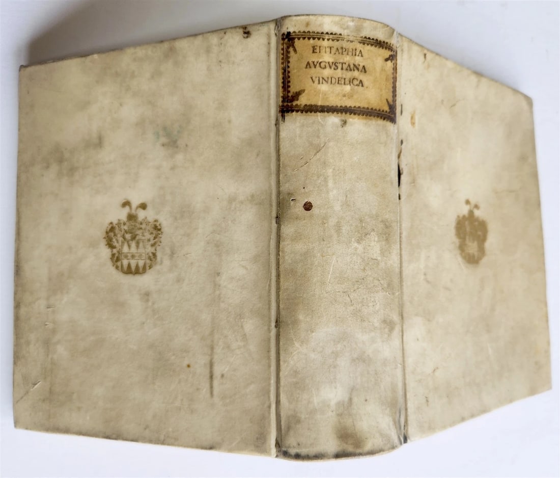 1624 FUNERAL INSCRIPTIONS - EPITAPHS in AUGSBURG GERMANY antique VELLUM BINDING - 5