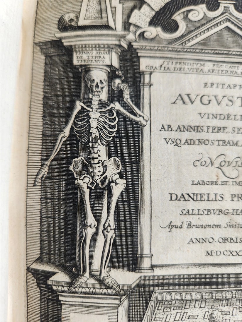 1624 FUNERAL INSCRIPTIONS - EPITAPHS in AUGSBURG GERMANY antique VELLUM BINDING - 6