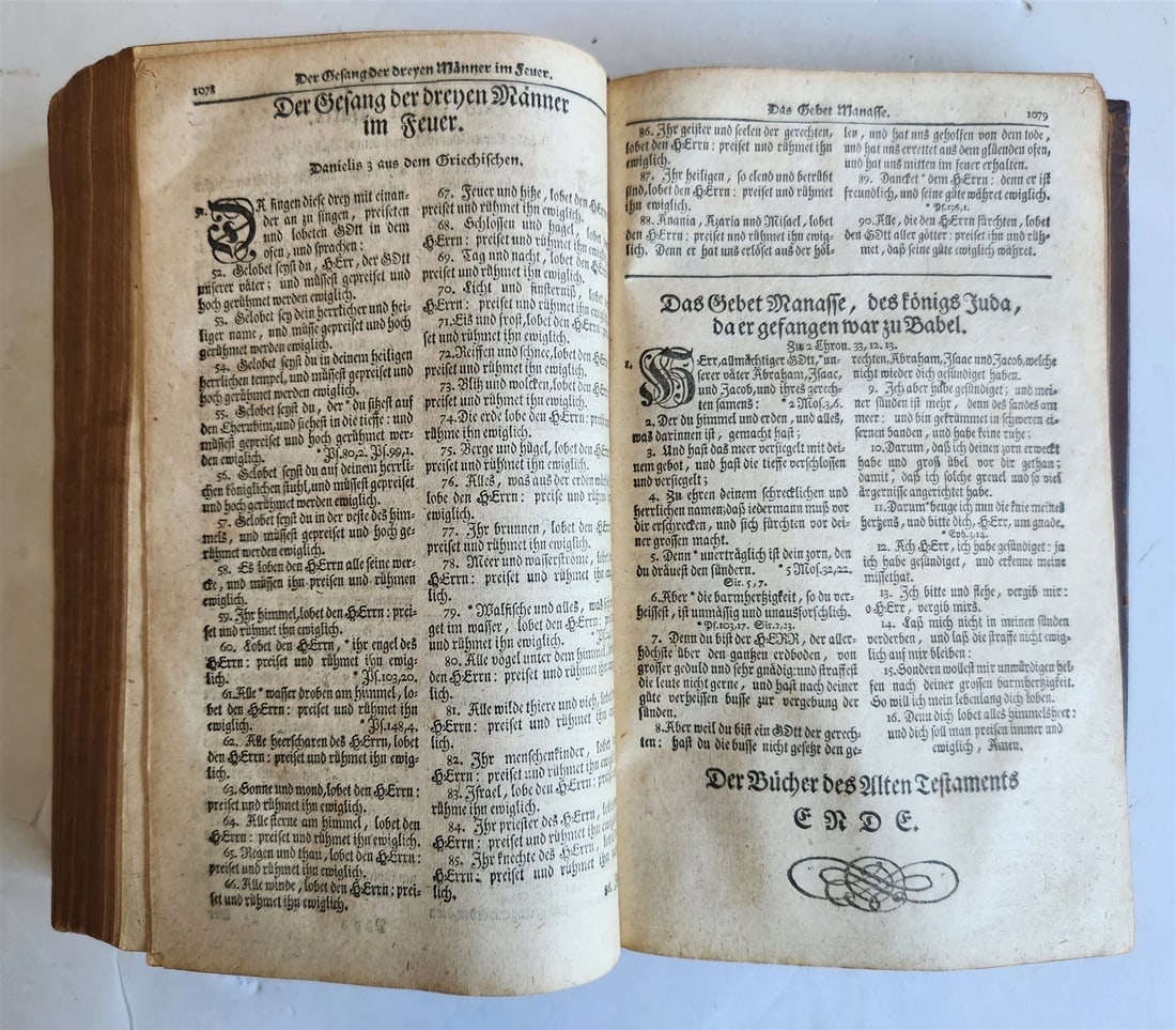 1767 BIBLE in GERMAN antique OLD & NEW TESTAMENT Canstein octavo M.LUTHER Bible - 10