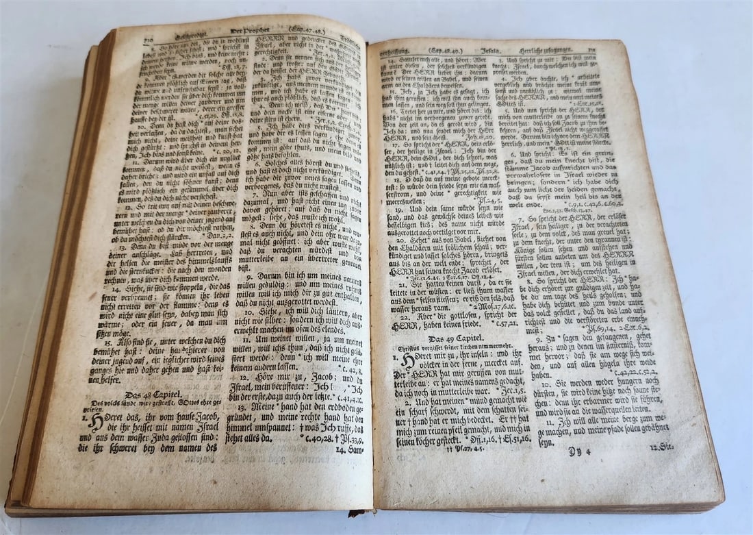 1767 BIBLE in GERMAN antique OLD & NEW TESTAMENT Canstein octavo M.LUTHER Bible - 8