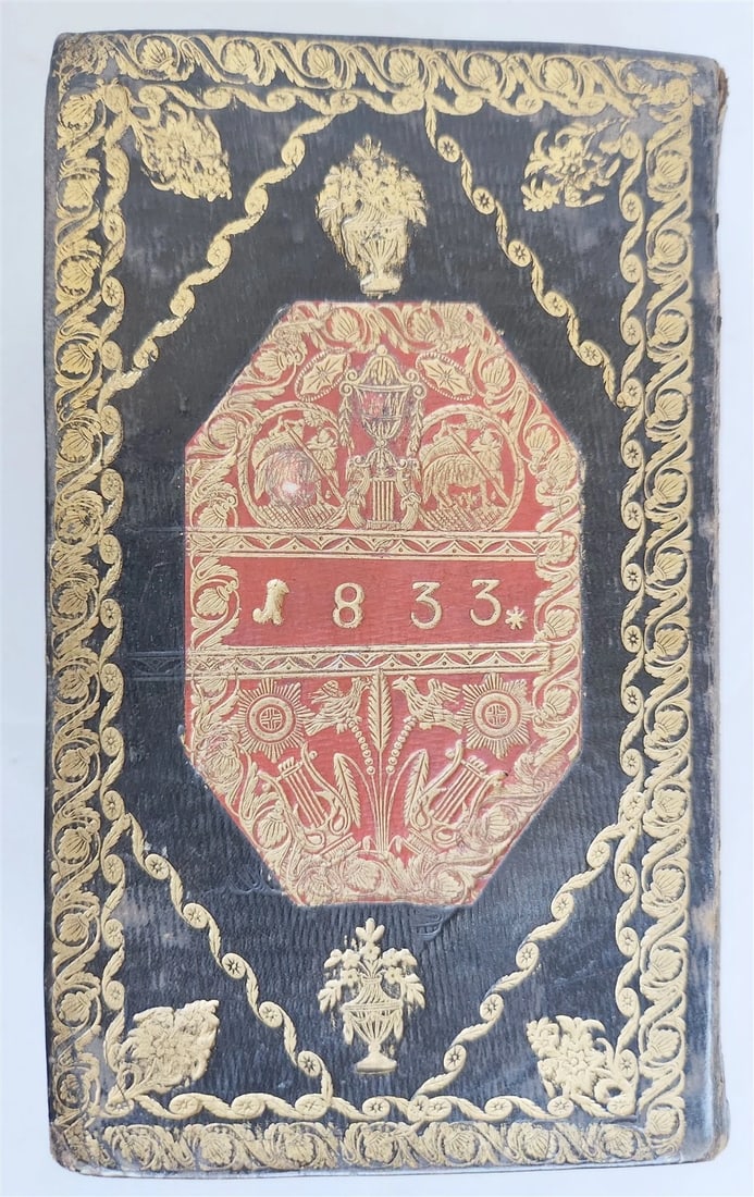 1800 HYMNAL & PRAYER BOOK in GERMAN antique DECORATIVE BINDING - 3