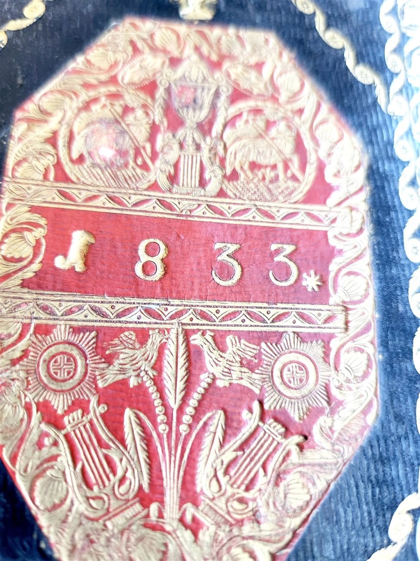 1800 HYMNAL & PRAYER BOOK in GERMAN antique DECORATIVE BINDING - 8