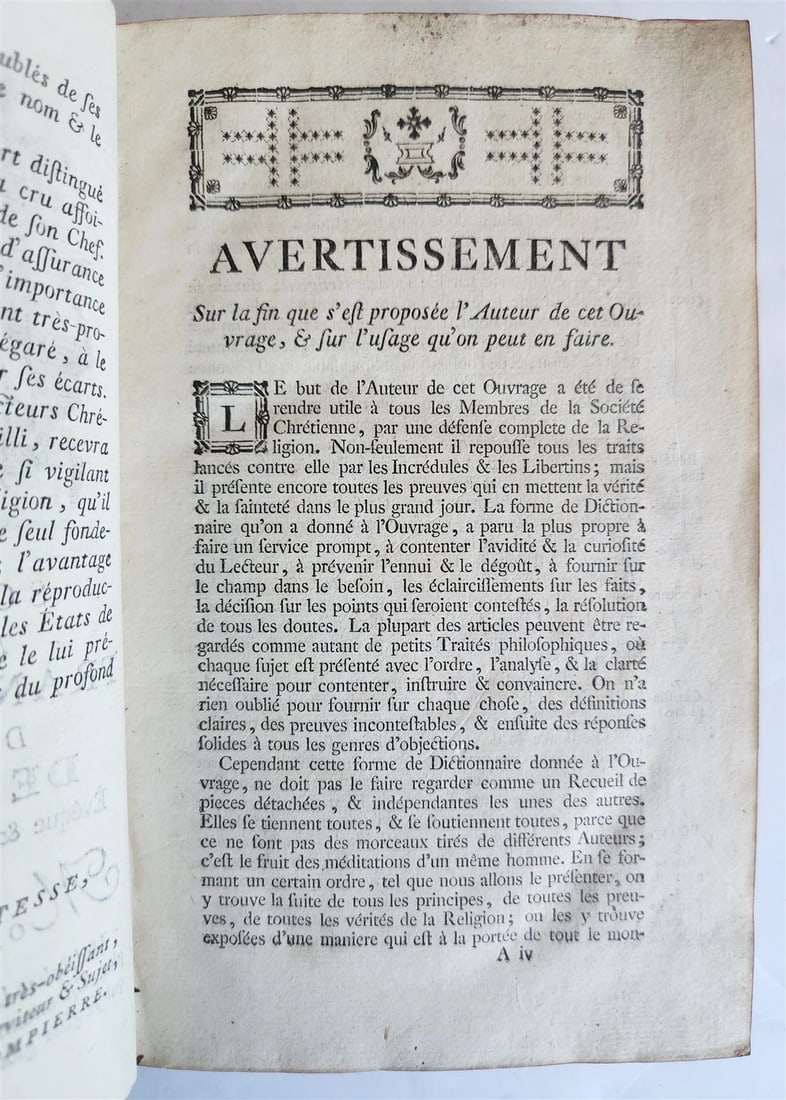 1773 Philosophical Dictionary of Religion in French antique - 6