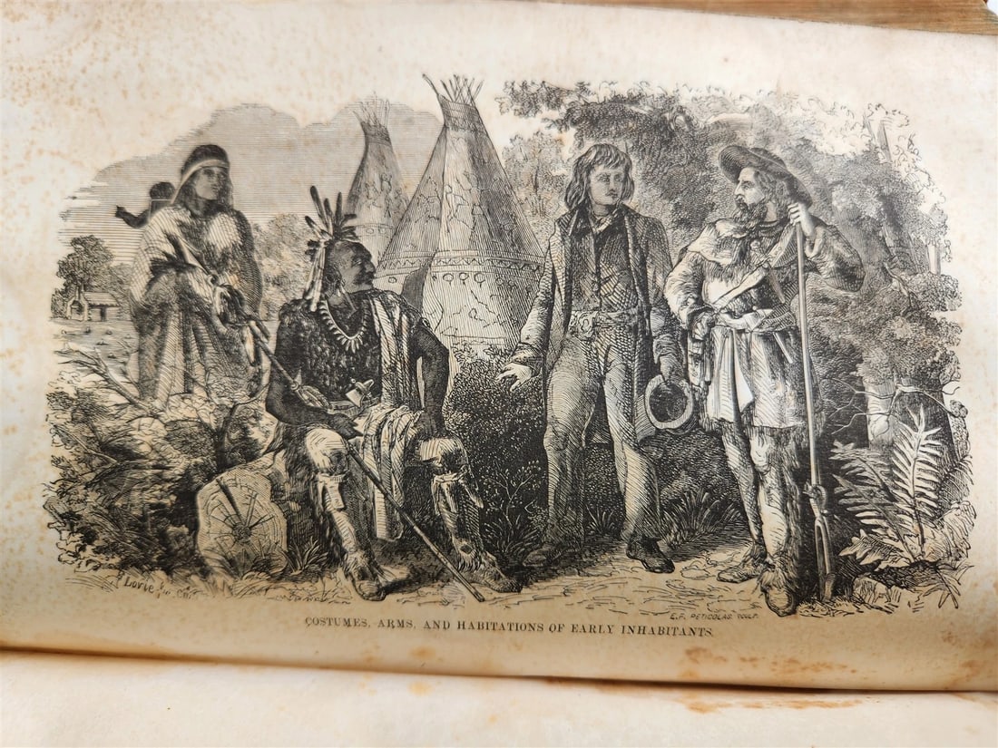 1859 HISTORY of INDIANA by JOHN DILLON illustrated ANTIQUE w/ MAPS - 5