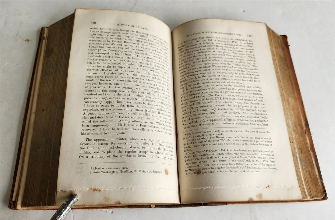 1859 HISTORY of INDIANA by JOHN DILLON illustrated ANTIQUE w/ MAPS - 9