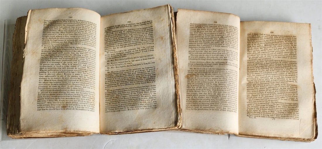 1808 TRIALS of COLONEL AARON BURR for TREASON & MISDEMEANOR 2 vols ANTIQUE - 5