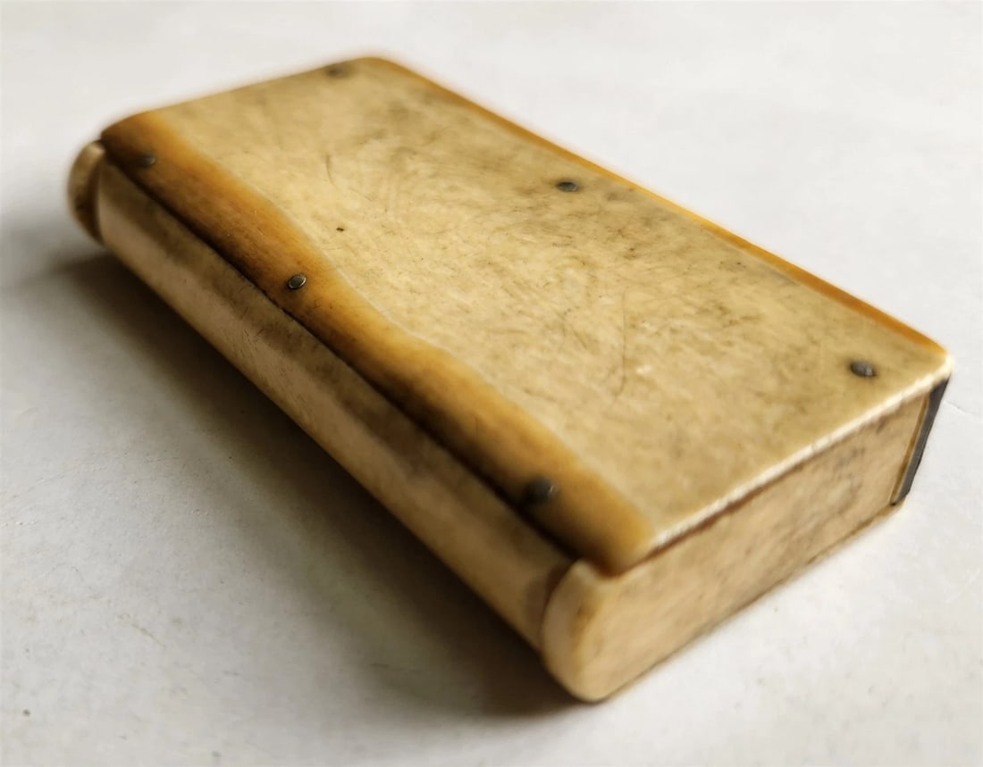 MINIATURE BOOK SHAPE MATCH CASE ANTIQUE - 7
