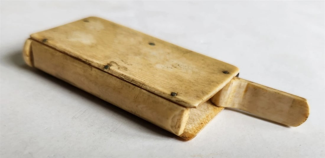 MINIATURE BOOK SHAPE MATCH CASE ANTIQUE - 8