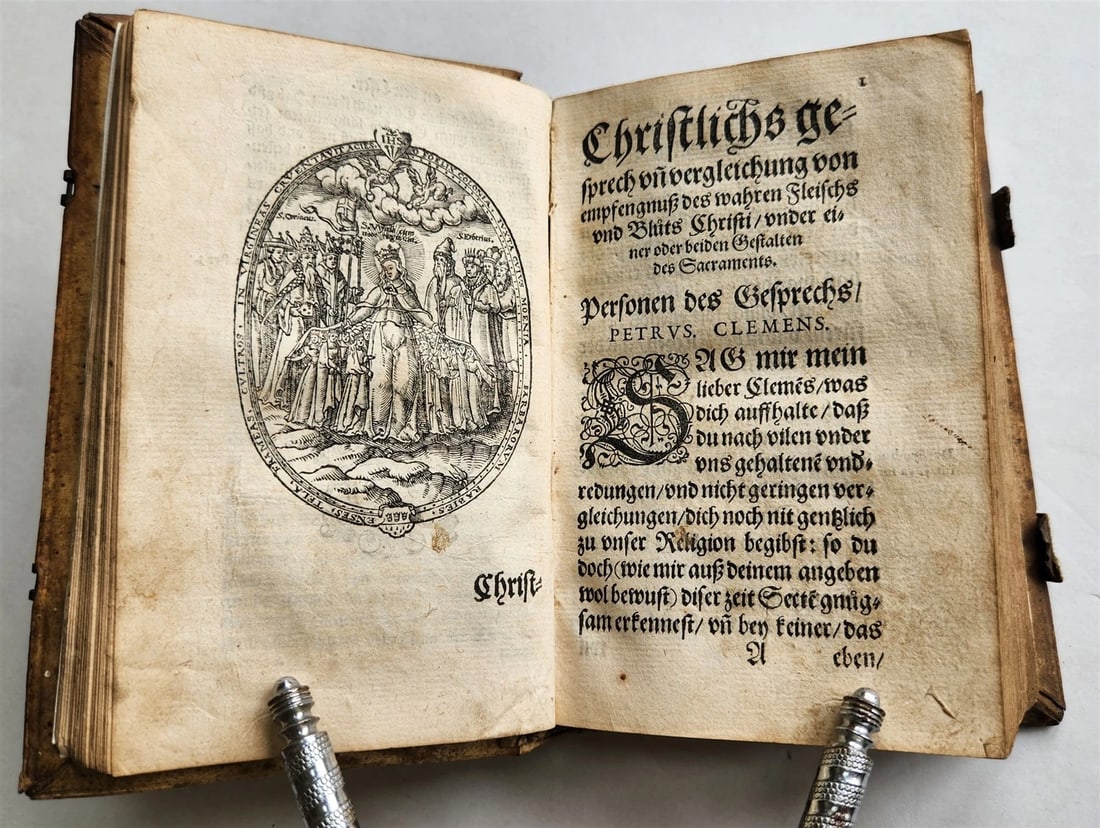 1593 THEOLOGY by Petrus Michaelis ANTIQUE PIGSKIN BINDING 16th CENTURY - 4