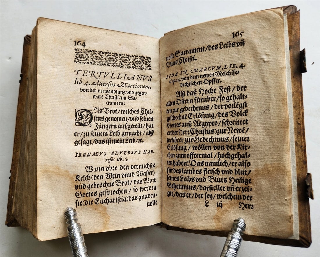 1593 THEOLOGY by Petrus Michaelis ANTIQUE PIGSKIN BINDING 16th CENTURY - 9