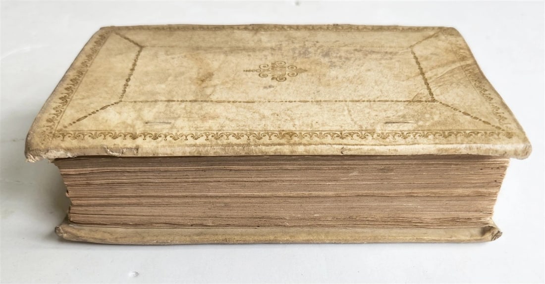 1696 HORACE POETRY w/ COMMENTARIES ANTIQUE VELLUM BINDING 17th CENTURY - 3