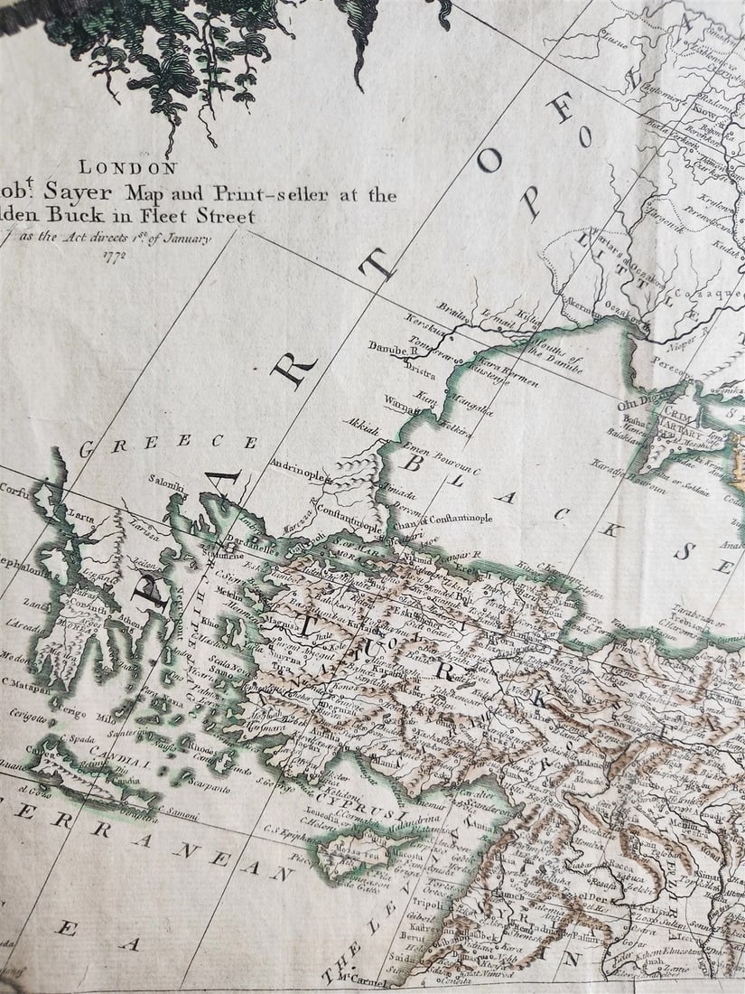 1772 ASIA MAP large 22 x 48" antique RUSSIA SIBERIA rare - 3