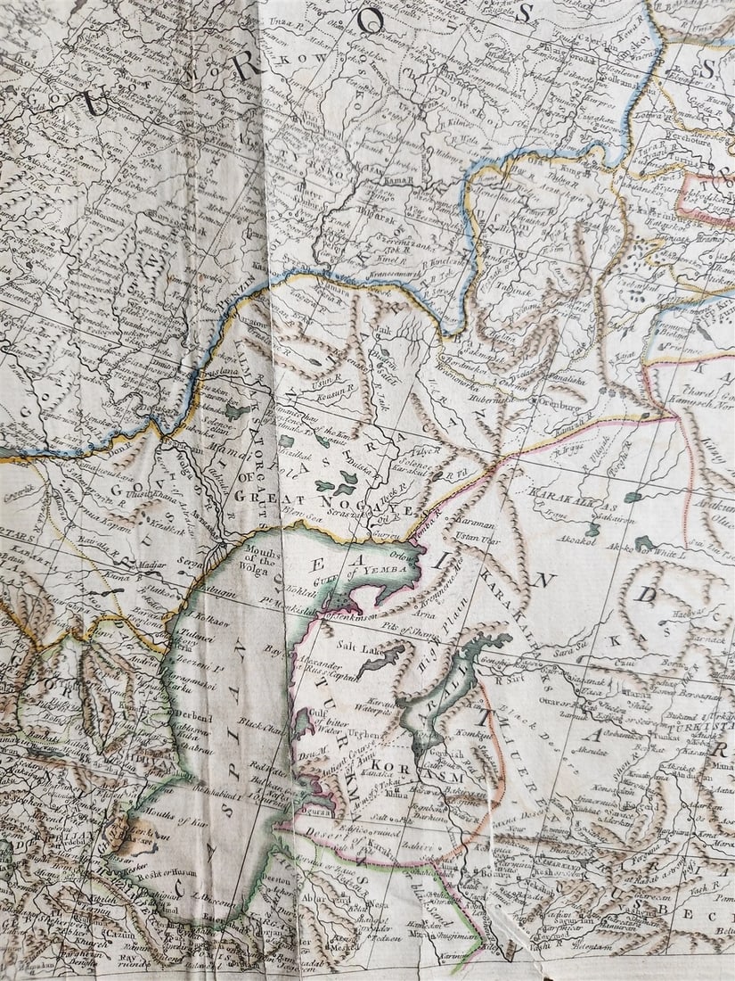 1772 ASIA MAP large 22 x 48" antique RUSSIA SIBERIA rare - 4