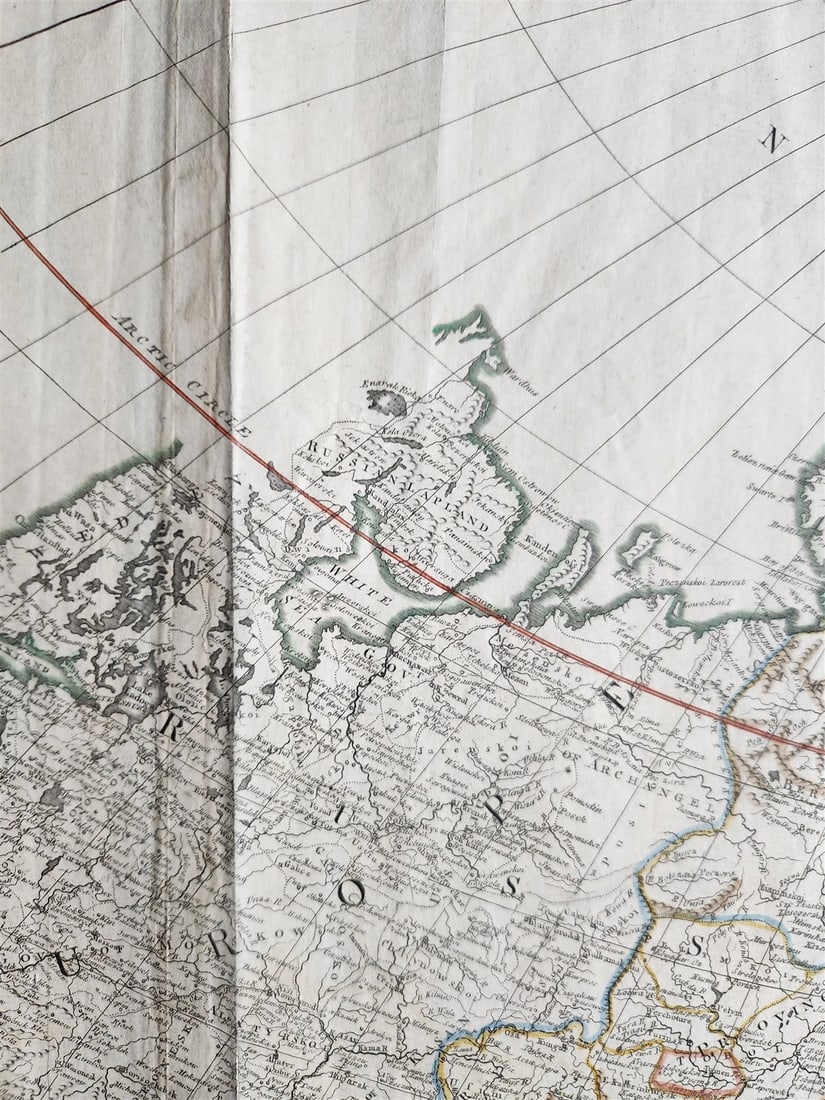 1772 ASIA MAP large 22 x 48" antique RUSSIA SIBERIA rare - 5