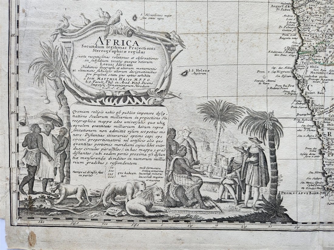 1737 AFRICA MAP antique 20 by 23" - 2