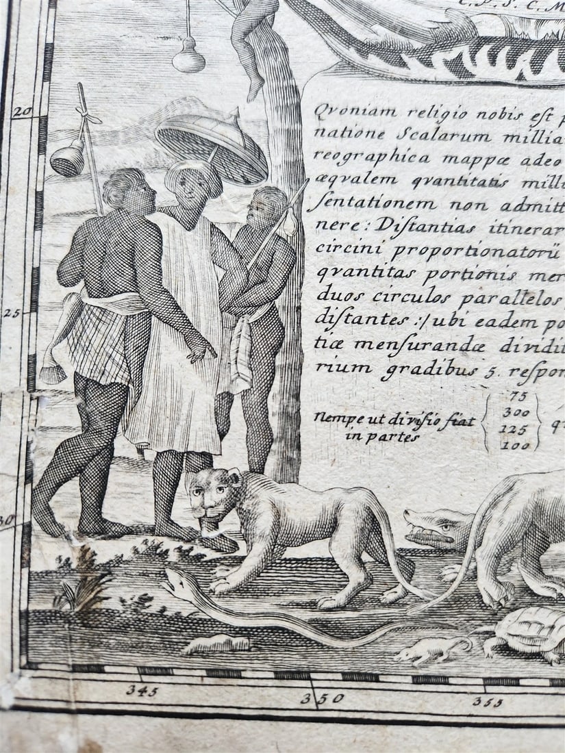 1737 AFRICA MAP antique 20 by 23" - 4