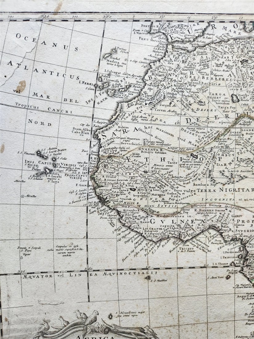 1737 AFRICA MAP antique 20 by 23" - 5