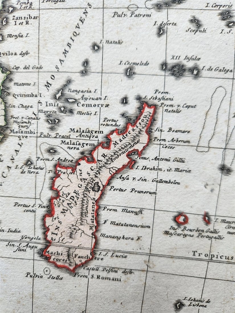 1737 AFRICA MAP antique 20 by 23" - 8