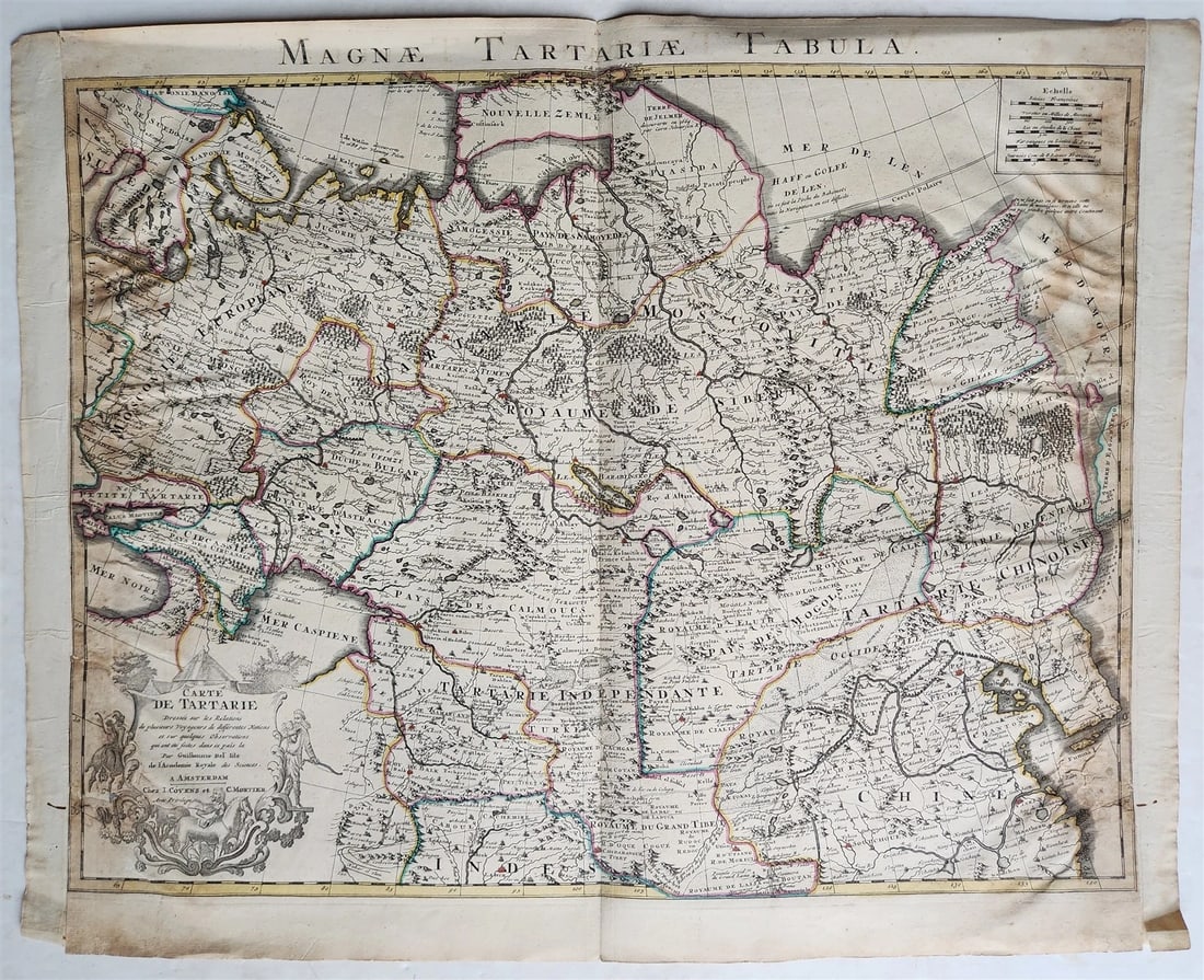 1730 ASIA MAP 20.5 by 26" MAGNE TARTARIAE TABULA antique RUSSIA SIBERIA CHINA: Title: 1730 ASIA MAP 20.5 by 26" MAGNE TARTARIAE TABULA antique RUSSIA SIBERIA CHINA Description: MAGNE TARTARIAE TABULA Carte de Tartarie by Guillaume Delisle Amsterdam: Chez I.Covens et C. Mortier; 