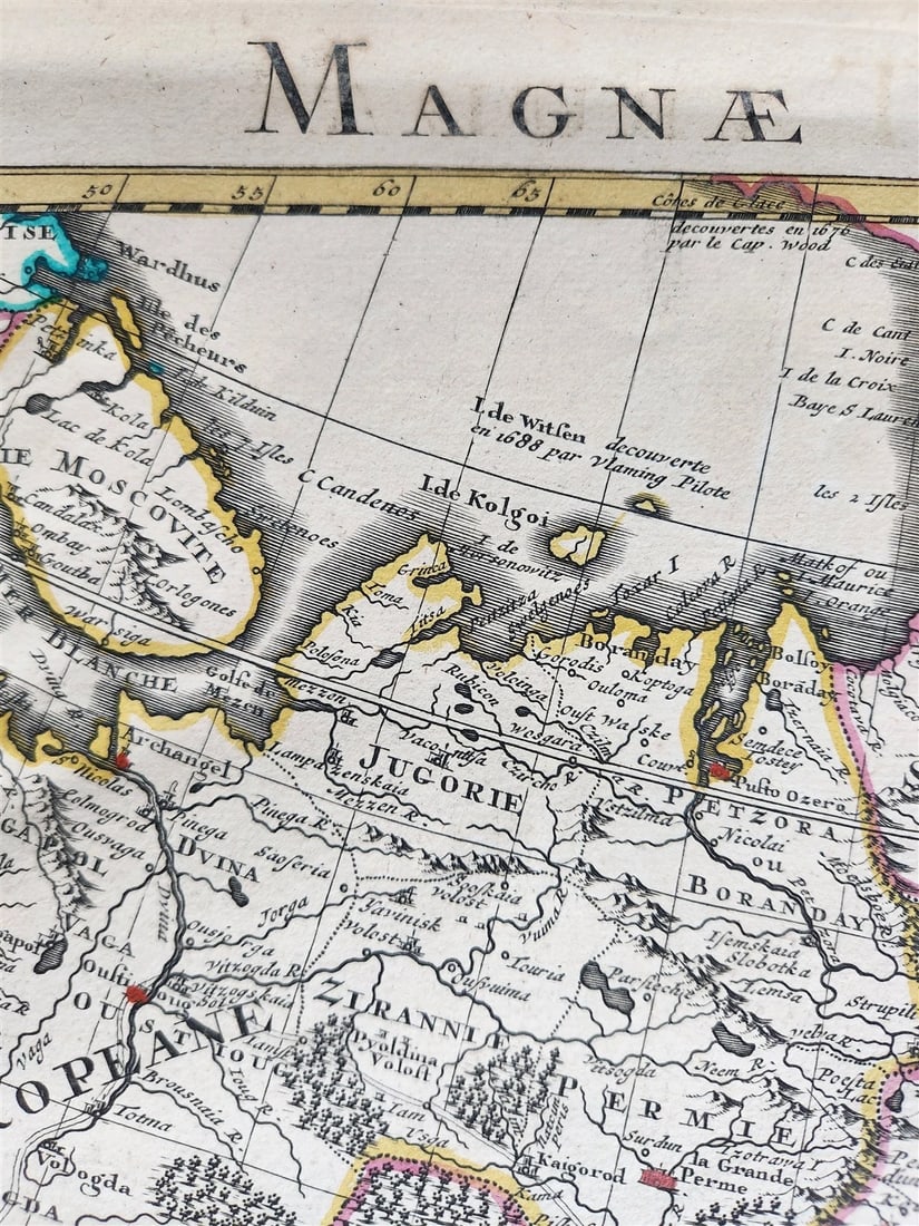 1730 ASIA MAP 20.5 by 26" MAGNE TARTARIAE TABULA antique RUSSIA SIBERIA CHINA - 7