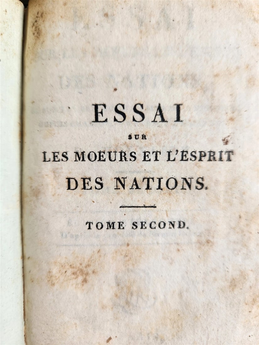 1805 VOLTAIRE 8 VOLUMES Essai sur les moeurs et l'esprit des nations ANTIQUE - 4