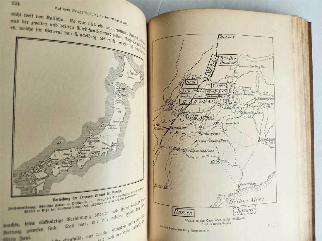 1913 RUSSIAN JAPANESE WAR by Count Reventlow ILLUSTRATED in German ANTIQUE - 19