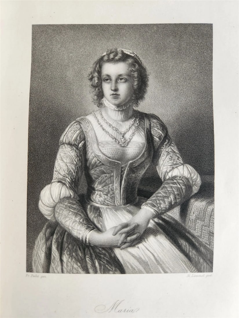 1864 GOETHE GALLERY ILLUSTRATED with 50 steel engravings ANTIQUE - 12