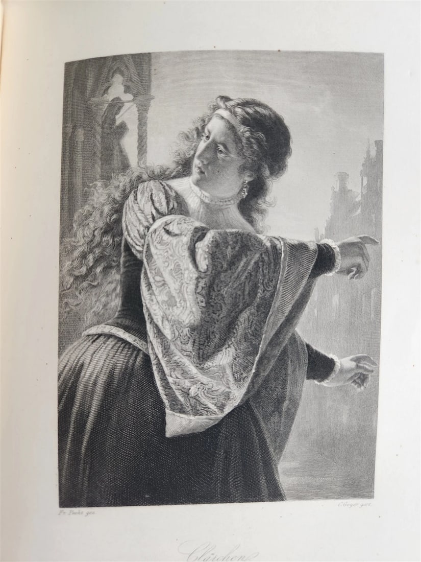 1864 GOETHE GALLERY ILLUSTRATED with 50 steel engravings ANTIQUE - 20