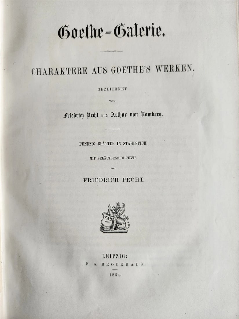 1864 GOETHE GALLERY ILLUSTRATED with 50 steel engravings ANTIQUE - 3