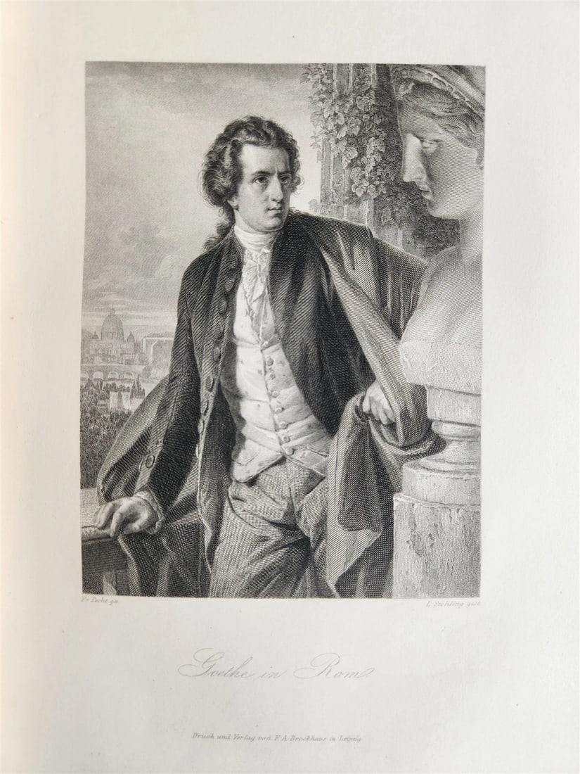 1864 GOETHE GALLERY ILLUSTRATED with 50 steel engravings ANTIQUE - 4