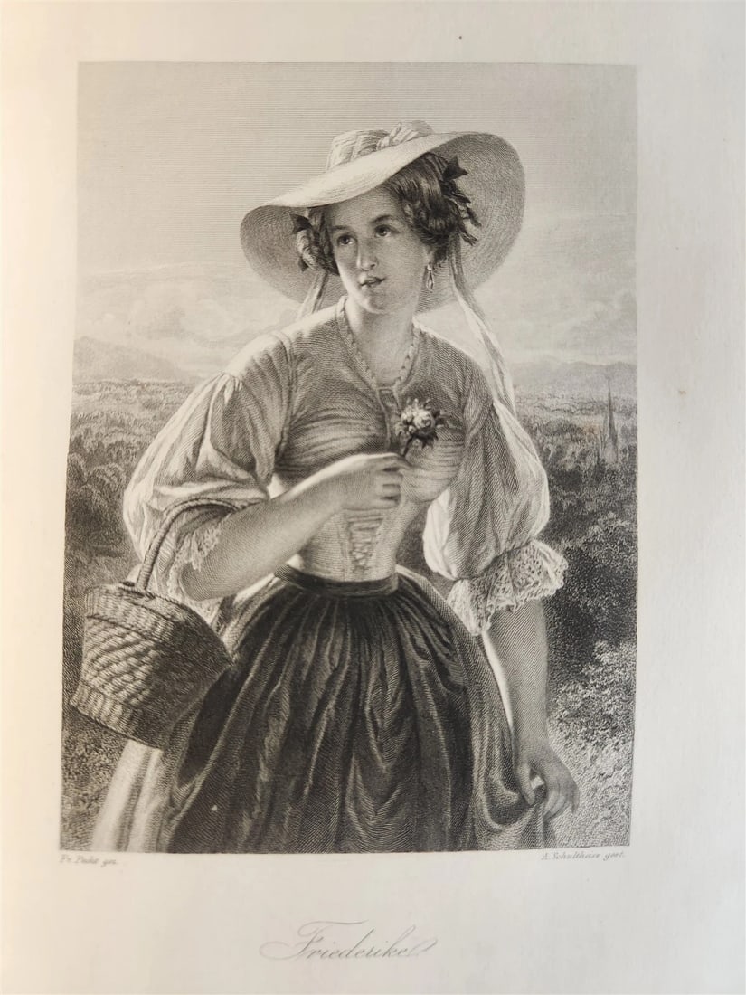 1864 GOETHE GALLERY ILLUSTRATED with 50 steel engravings ANTIQUE - 7