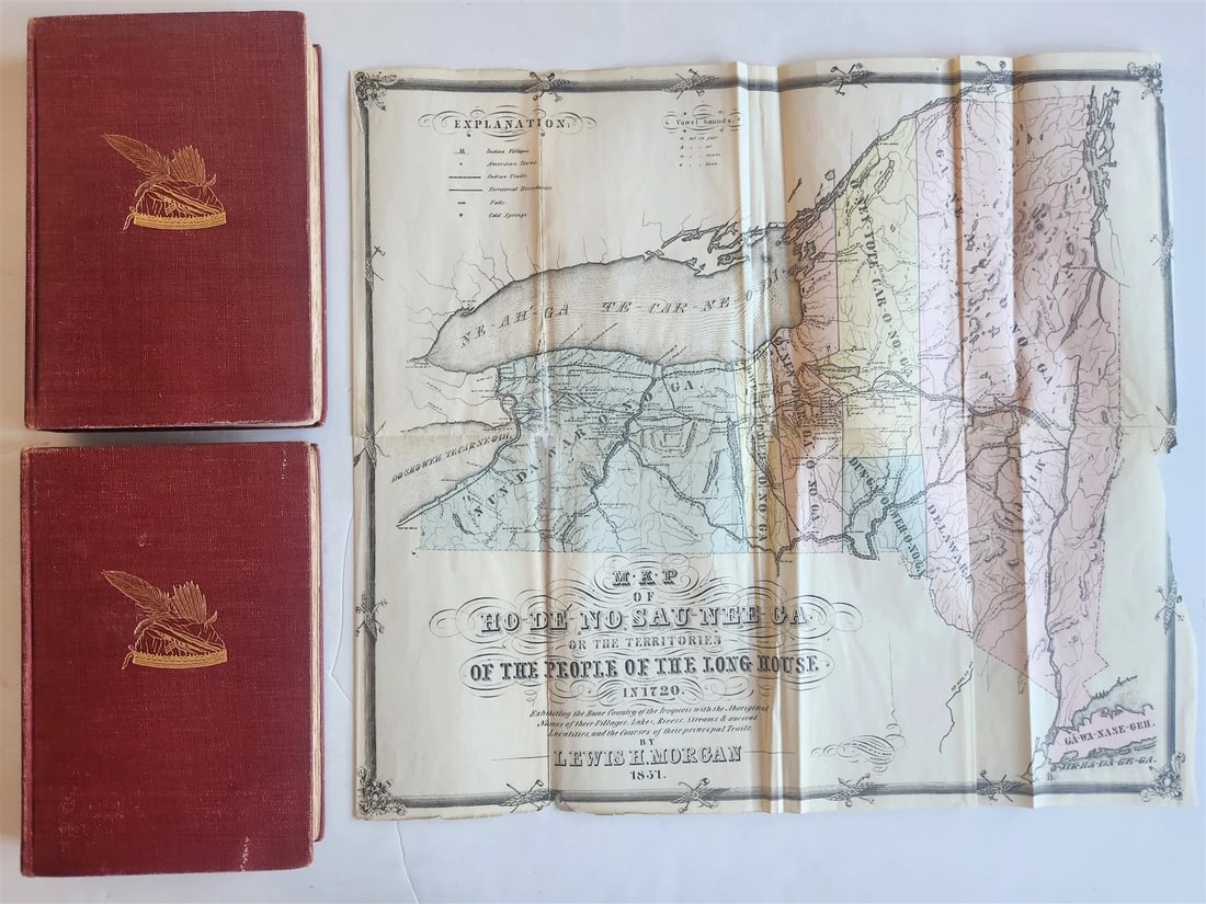 1901 League of the Ho-De-No-Sau-Nee or Iroquois ANTIQUE 2 volumes ILLUSTRATED (1 of 20)