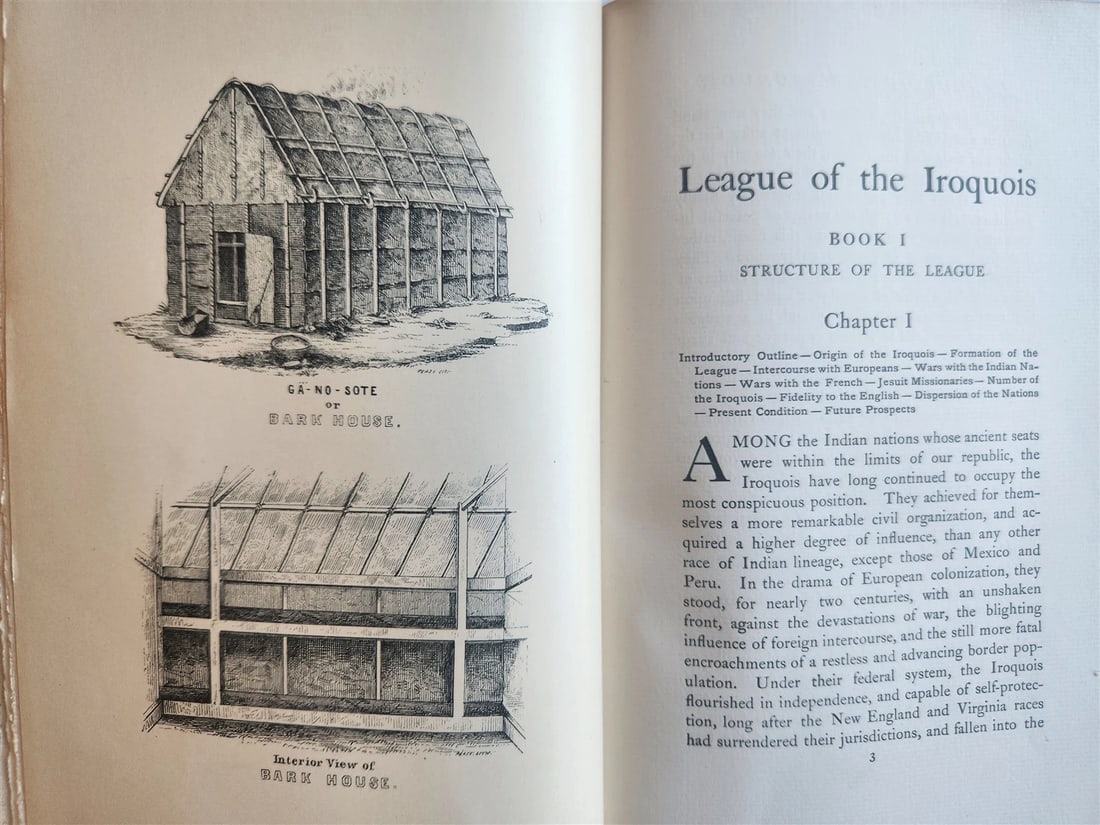 1901 League of the Ho-De-No-Sau-Nee or Iroquois ANTIQUE 2 volumes ILLUSTRATED - 2