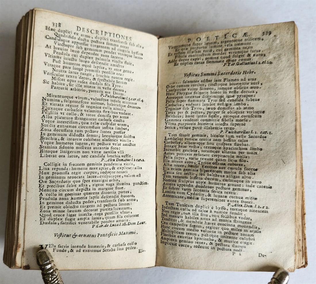 1691 POETRY antique VELLUM BINDING DESCRIPTIONES POETICAE - 8