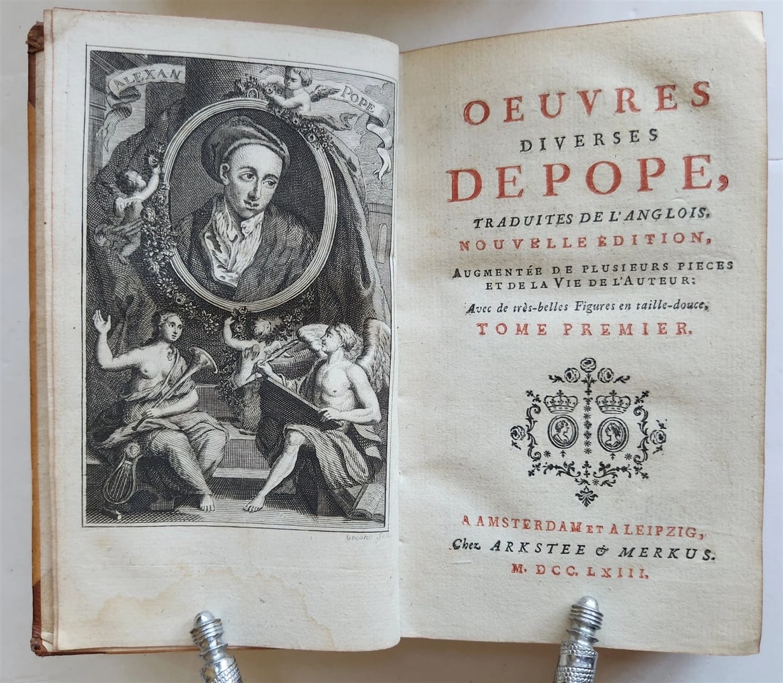 1763 ALEXANDER POPE WORKS illustrated 7 volumes ANTIQUE - 3