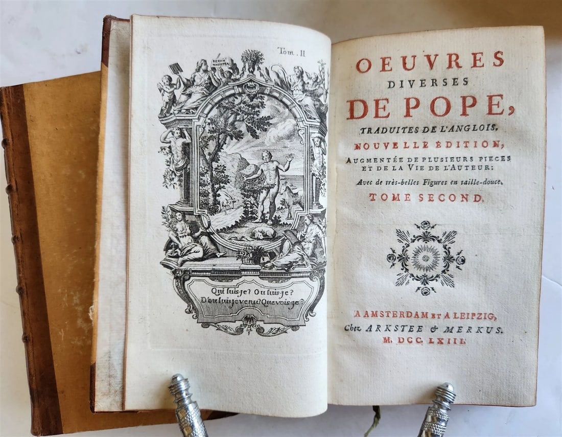 1763 ALEXANDER POPE WORKS illustrated 7 volumes ANTIQUE - 4